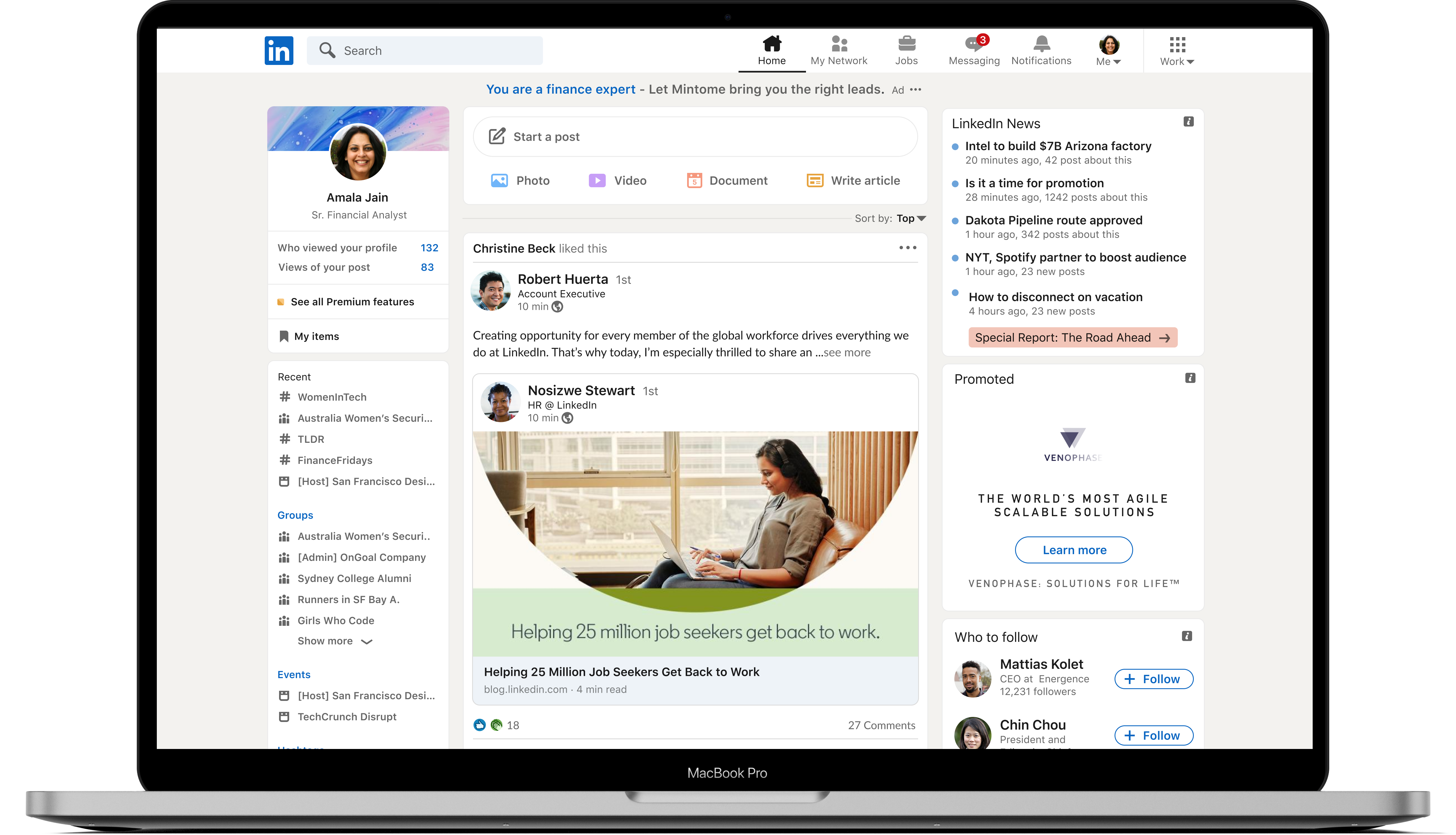 LinkedIn's new consumer design language being phased in across the app